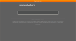 Desktop Screenshot of mormonthink.org